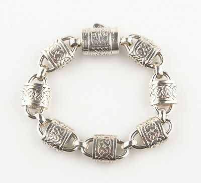 Celtic Knot and Lock Design Sterling Silver Bracelet, Size 7