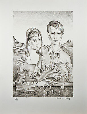 "Couple With Shell" By Michel Viot Lithograph On Paper Limited Ed. Of 50