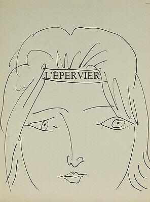 "L'epervier" By Pablo Picasso Lithograph from Buffon Book 14 3/4"x11"