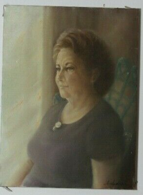 Untitled (Portrait of Middle Aged Woman) By Anthony Sidoni Signed Oil on Canvas