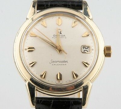 Vintage Omega Ω Men's Seamaster Calendar Automatic 14k Gold Filled Watch w/ Date