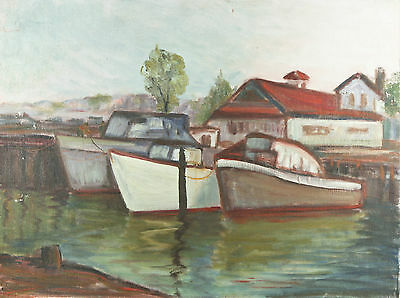 Untitled (Robinson Boat Dock) Oil on Canvas 18"x24"