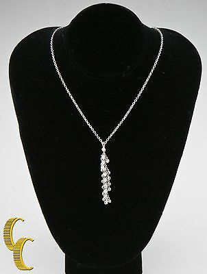 Diamond Tassel 0.50 carat Pendant 18k White Gold 13" Choker Necklace