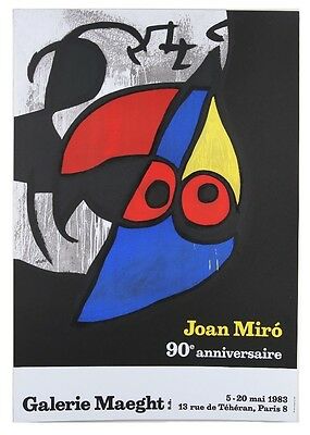 "90th Anniversary" by Joan Miró i Ferrà Lithograph 18 x 26" w/ CoA 1983