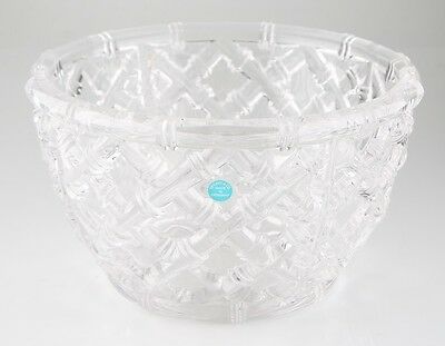 Tiffany & Co. Glass Bamboo Lattice Design Bowl 9" Great Condition!