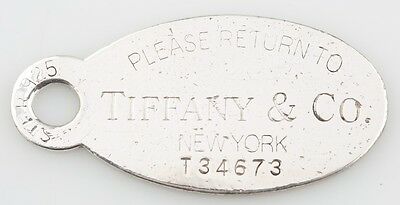 Tiffany & Co. Sterling Silver Extra Large "Return to" Oval Tag Charm Rare Piece