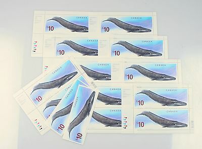 2010 Lot of 9 $10 Blue Whale High Value Canadian Stamps w/ Two Loose Stamps