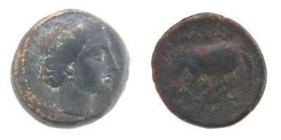 360-325 BC Larissa Thessalay AE17mm Coin VF Nymph Horse Ancient Greece Greek