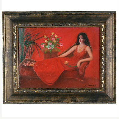 "Red on Red" By Anthony Sidoni 2007 Signed Oil on Canvas 17 1/2"x21 1/2"