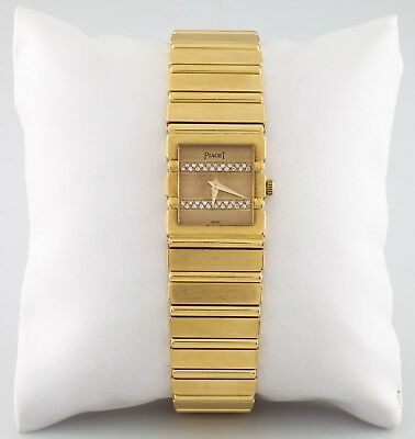 Piaget Polo Quartz Diamond Dial 18k Yellow Gold Women's Watch 458116