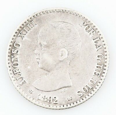 1892 SPAIN 50 CENT FINE COIN