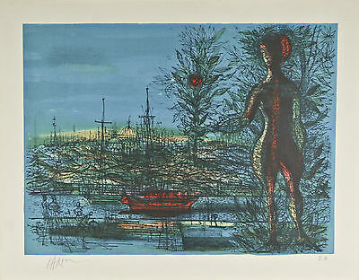 "The Port" by Jean Carzou Signed Artist's Proof AP Lithograph 20"x25 1/2"