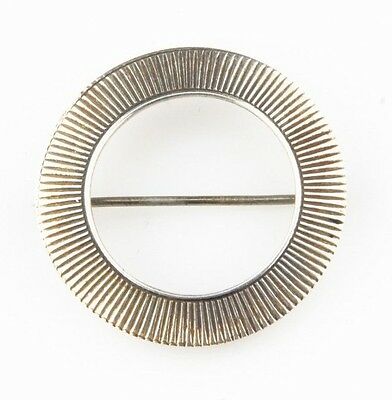 Sterling Silver Ridged Brooch by Jewel Art 4.4 grams 31 mm Diameter