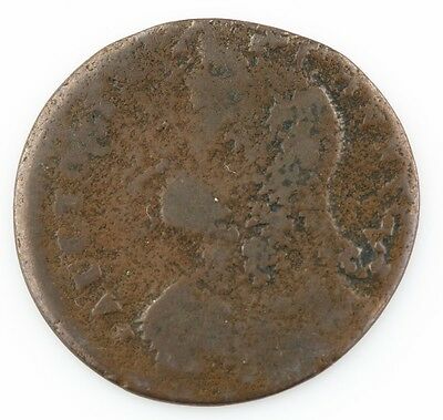 1786 Connecticut Draped Bust Left, Penny, Brown Color, Good Condition Colonial