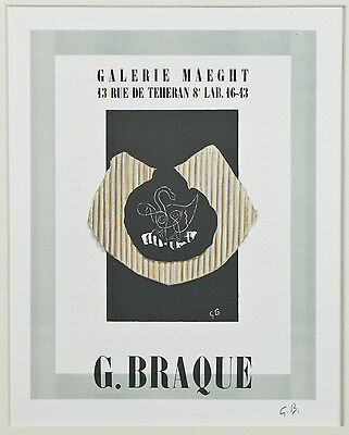 "Galerie Maeght 1946" by Georges Braque Signed Lithograph 10"x8"
