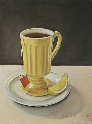 "Teacup" By Claire Evans (1977) Signed Oil on Canvas 24"x18"