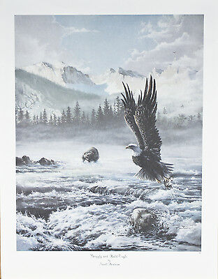 "Grizzly And Bald Eagle" by Newell Boatman Offset Lithograph on Paper CoA 2010
