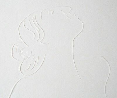 Untitled Embossed Paper Print (Woman Looking Up) by R.C. Gorman Signed #d Dated