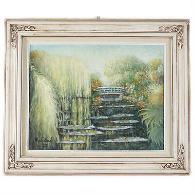 "Monet's Garden #1" By Anthony Sidoni 2003 Signed Oil Painting 15 3/4"x18 3/4"