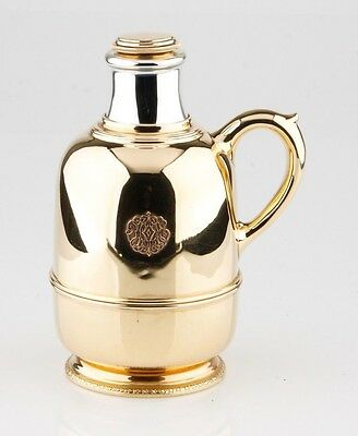 Cartier Thermos Flask/Bottle 14k Yellow and White Gold Very Rare Vintage Piece