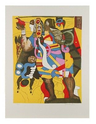 "Aztec Figures" by Javier Arevalo Lithograph on Paper Lim. Ed. of 170 26" x 20"