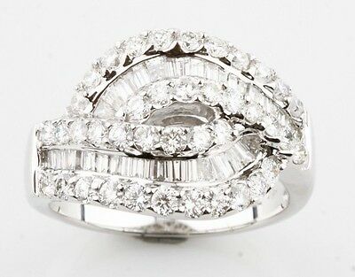 1.64 Carats Diamond Knot Band in 14k White Gold Size 7