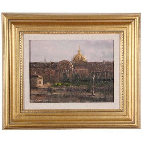 Richard Fillhouer "Paris Dome" Oil on Board Signed & Inscribed on Reverse