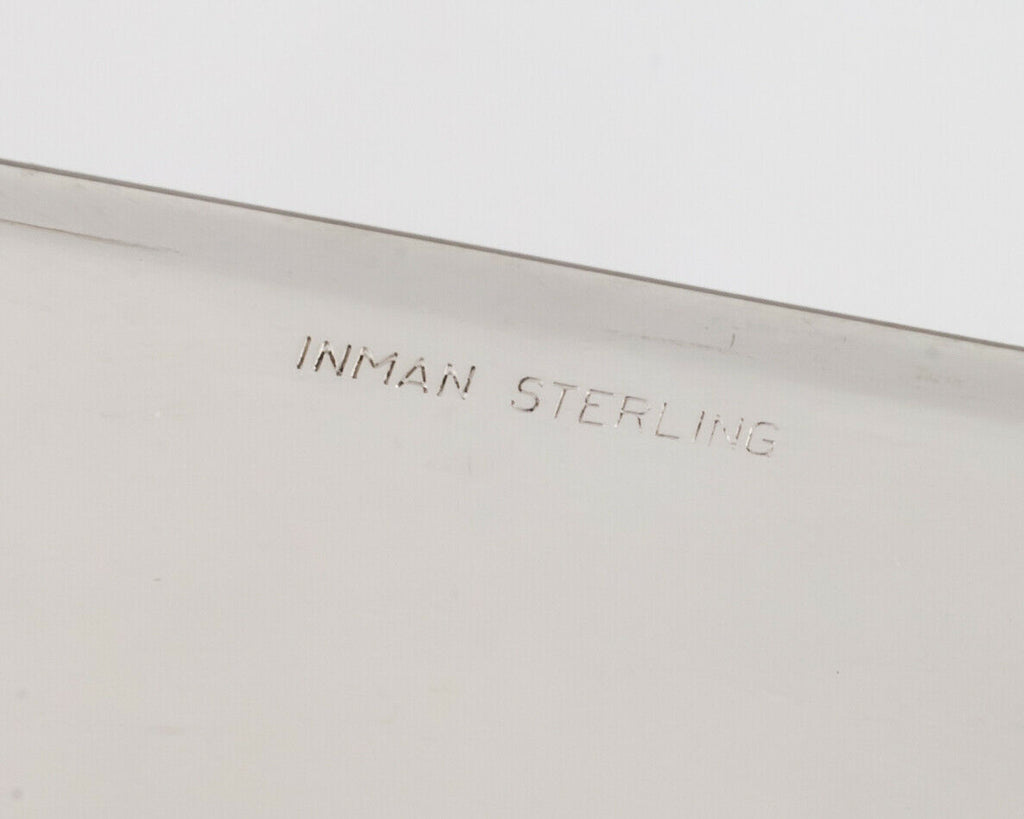 J.T. Inman Sterling Silver Business Card Case Nice Plaque for Engraving