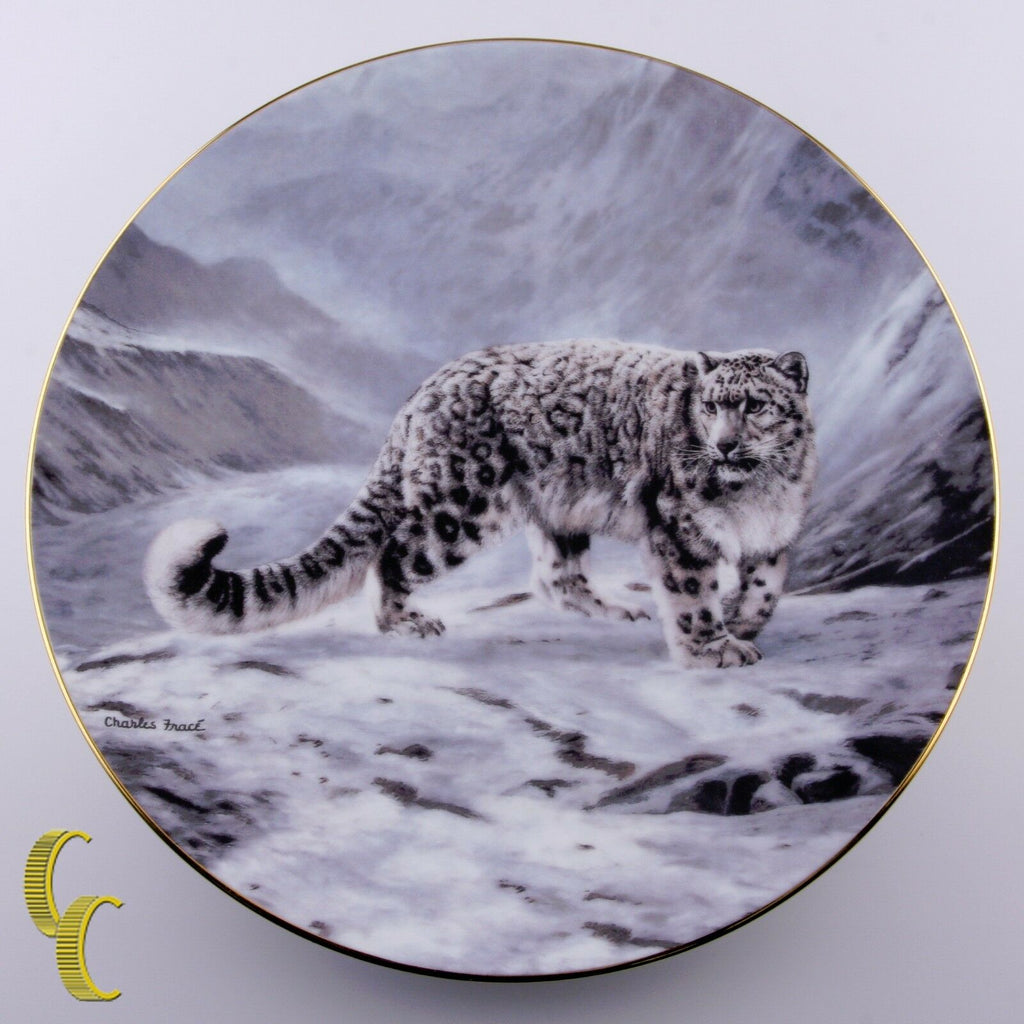 Bradford Exchange Collector's Plate 1991 "Fleeting Encounter" Snow Leopard Frace