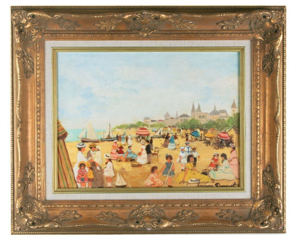 "Au Plâge" by Suzanne Demarest, Framed Oil on Canvas, 12" x 16" w/ CoA