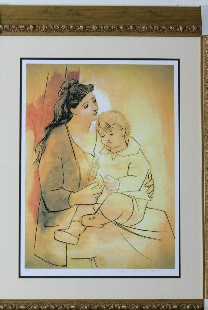 "Mother and Child" by Pablo Picasso Print on Paper Framed Collection Domaine