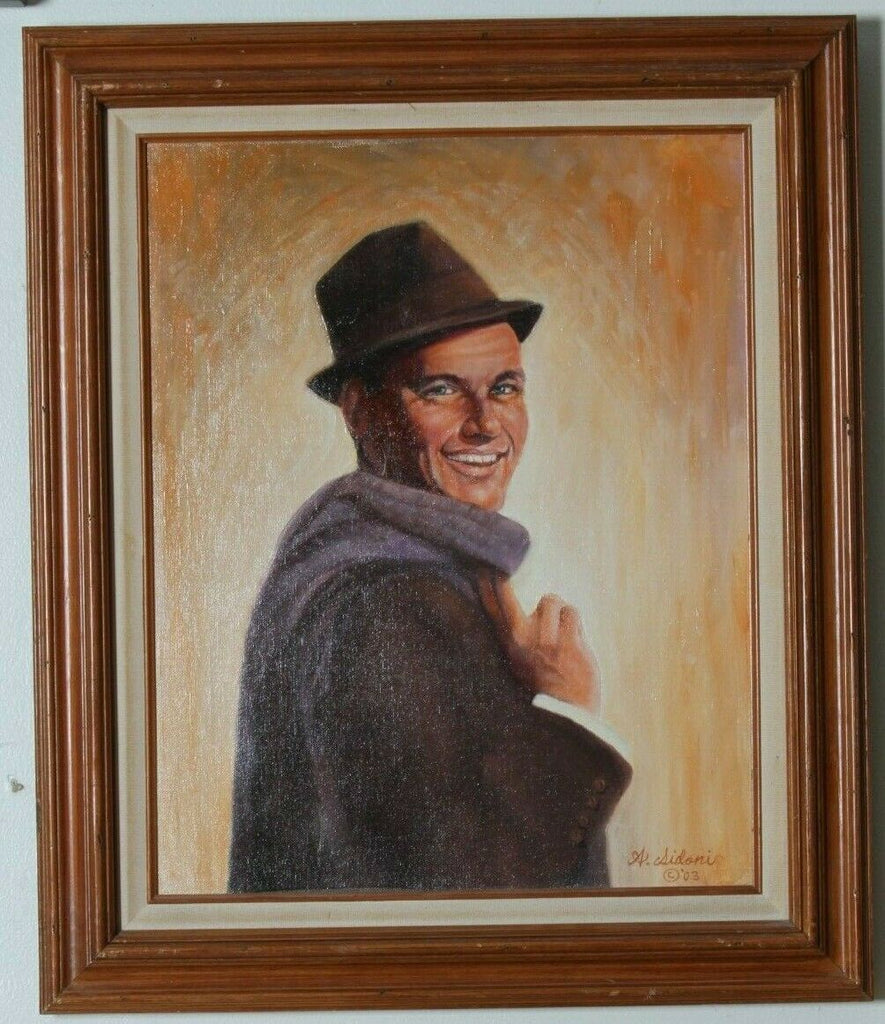 Untitled (Portrait of Frank Sinatra) By Anthony Sidoni 2003 Signed Oil on Canvas