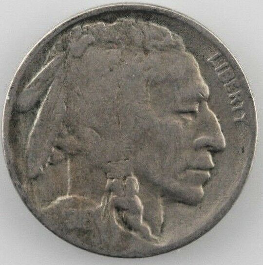 1916-S Buffalo Five Cent Nickel 5C (Fine, F Condition)