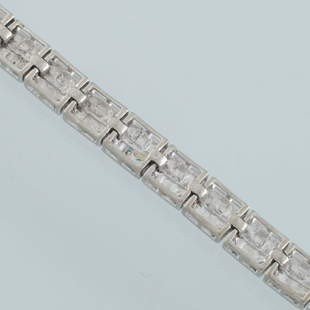 Sterling Silver Link Chain Bracelet with Insertion Clasp 8.25" Long