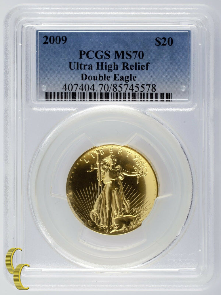 2009 20$ Ultra High Relief Double Eagle Gold PCGS Graded MS70