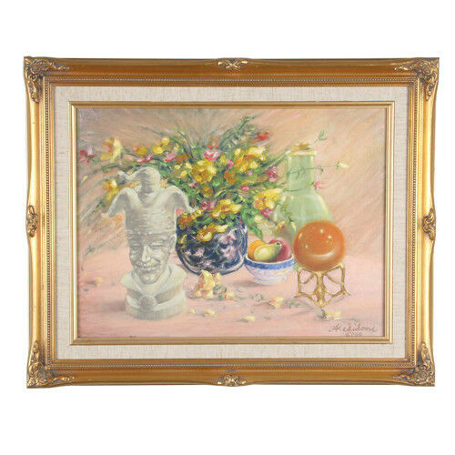 "Painted Vase w/ Flowers" By Anthony Sidoni 2000 Signed Oil on Canvas