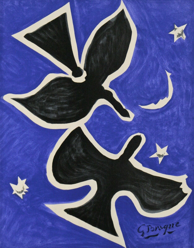 "Bird in Blue" by Georges Braque Original Lithograph Poster 28"x23"
