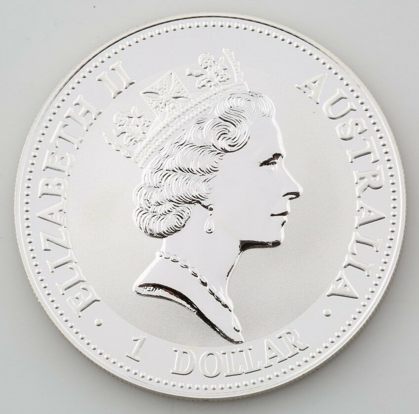 1993 Australian Kookaburra 1 oz. 999 Silver $1 BU Coin Queen Elizabeth II