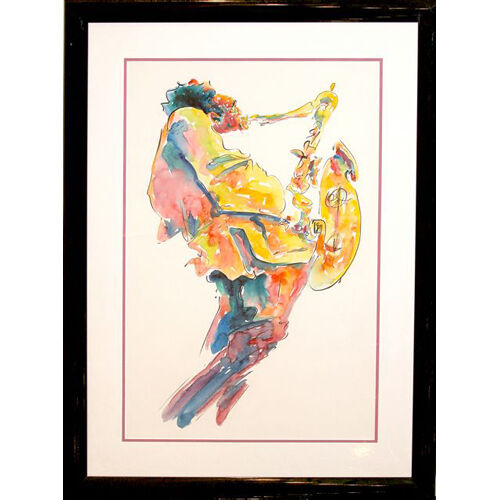 "Jazz Musician" by Michael Smiroldo Watercolor on Paper