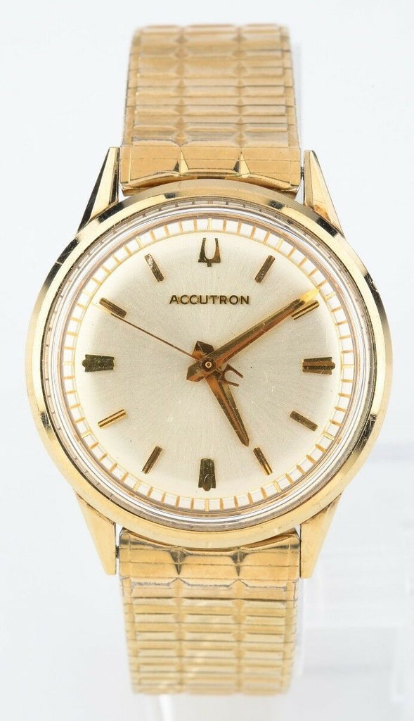 Vintage Men's 10k Gold-Filled Bulova Accutron Watch Movement 214 w/ Original Box