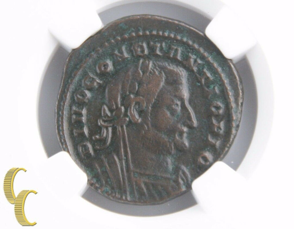 305-306 Constantius Billon Nummus (Ch-VF NGC) MEMORIA FELIX London Mint RIC-110