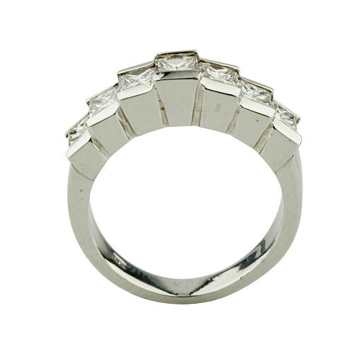 14k White Gold Princess Cut Diamond Engagement Ring Size 5.5 TDW = 1.75 ct