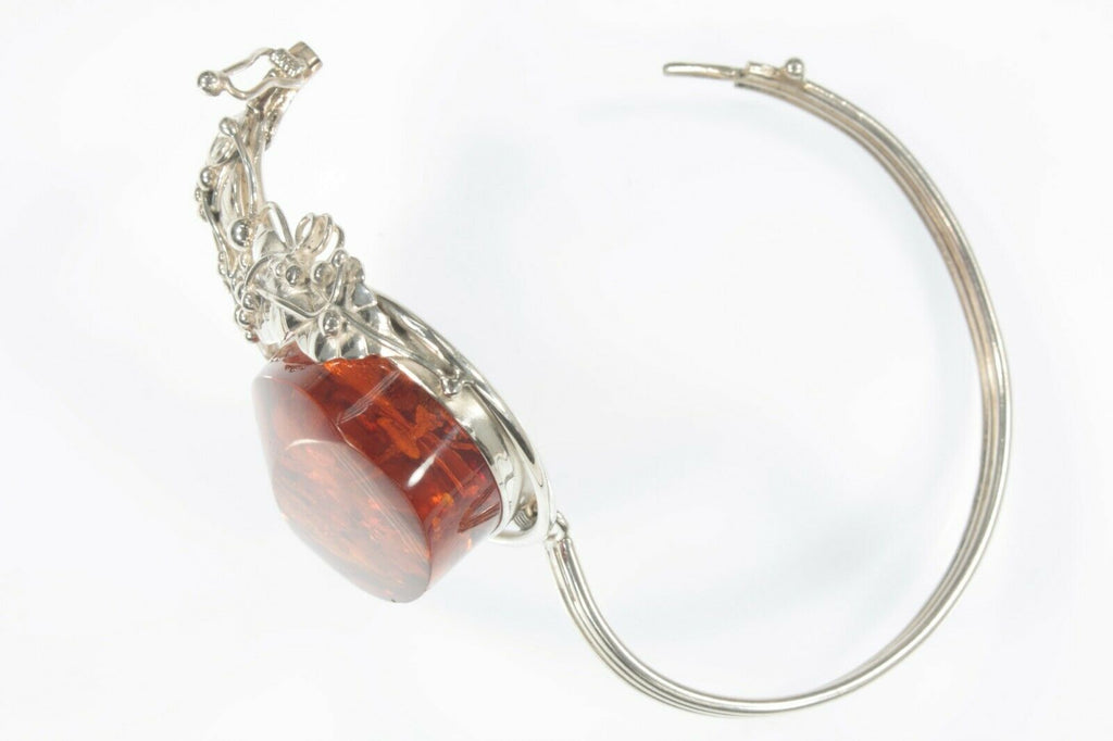 Vintage Sterling Silver Amber and leaves Bracelet 44.4g