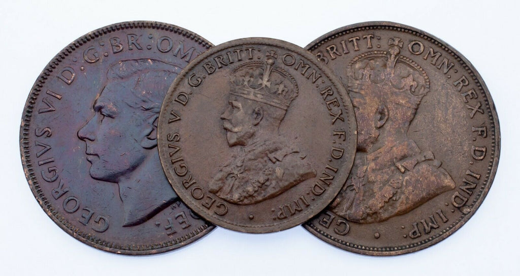 1919-1951 Australia Half Penny & Penny Lot (3 coins) KM# 22, 23, 43