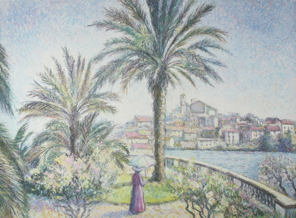"La Palme du Jardin Catherina a Cannes" By H Claude Pissarro Signed Silkscreen