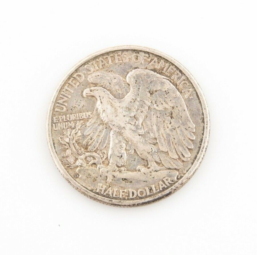 1938-D 50¢ Walking Liberty Half Dollar, XF Condition, Medium Gray Color, Detail!
