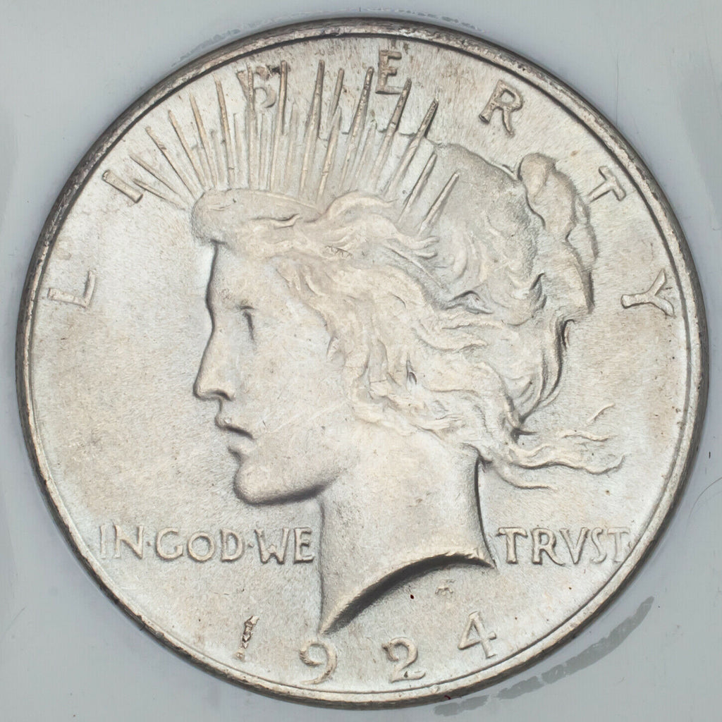 1924 $1 Silver Peace Dollar Graded by NGC as MS62! Gorgeous Dollar!