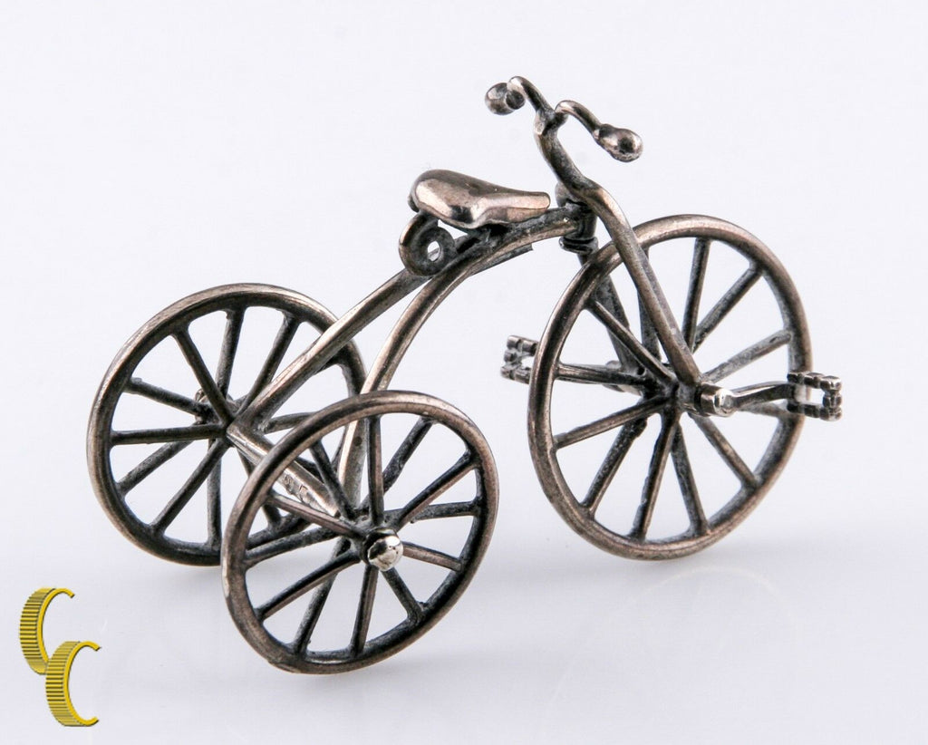 Vintage Miniature Medusa Oro Silver Dollhouse Tricycle