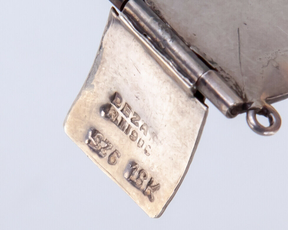 Gorgeous Antiqued Sterling Silver and 18k Gold Peruvian Bracelet