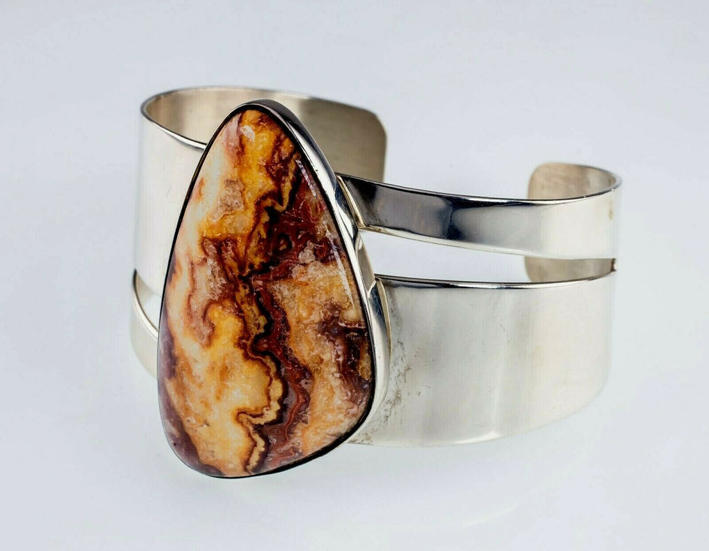 Jay King DTR Sterling Silver Cuff with Large Jasper, Gorgeous!